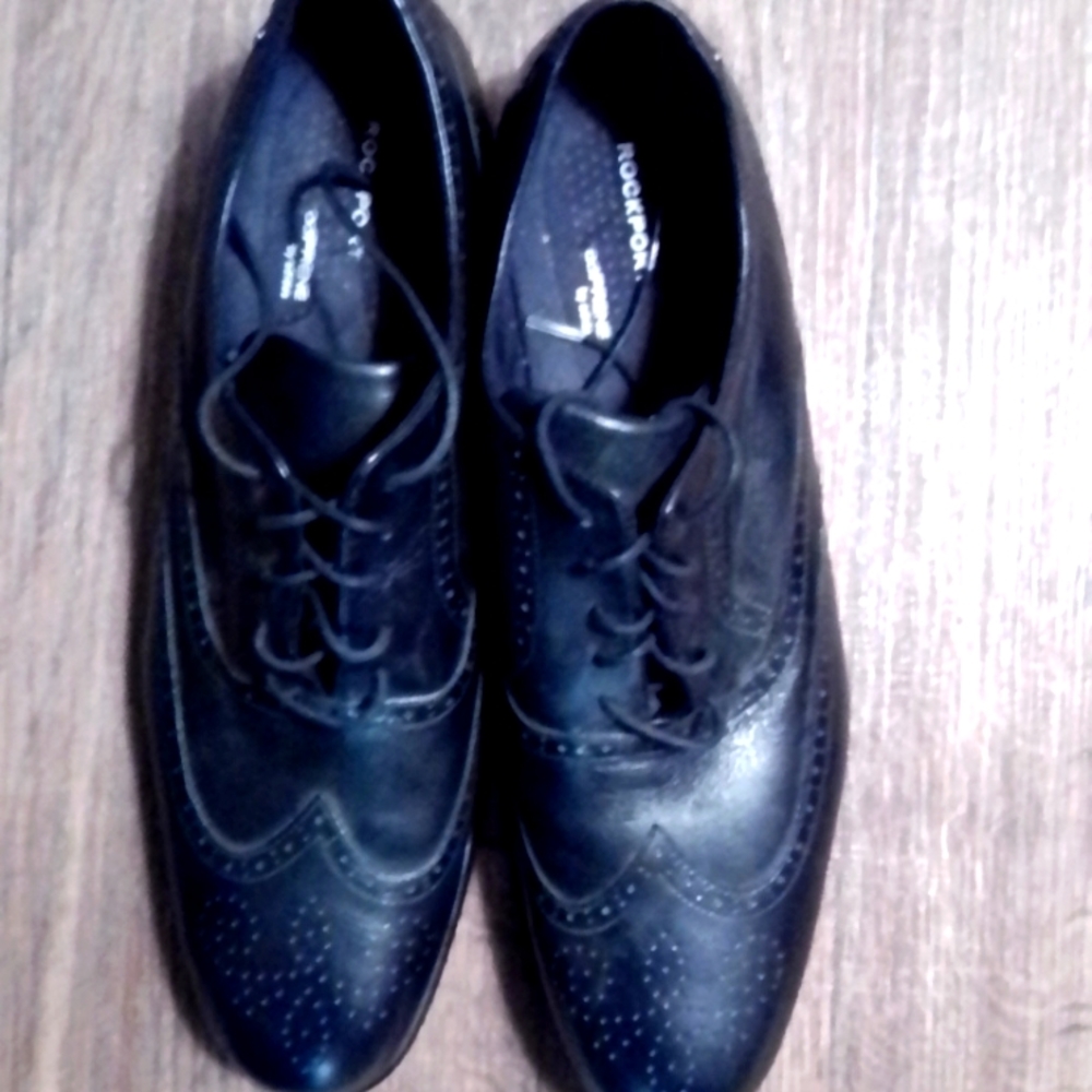 Men's Black Rockport by Adidas Leather Dress Shoes Size 16 NWT.